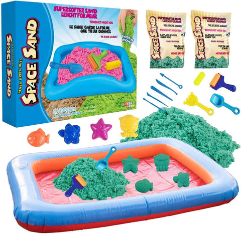 Space Sand Car Set 19 pcs. 8 moulds, shovel, modelling tool, modelling tub therapy sand  | JL11007H