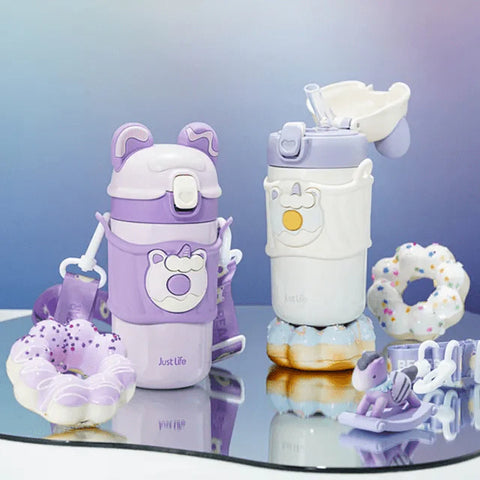 380ML SS PUSH BUTTON FANCY SIPPER BOTTLE | GBT-J-082