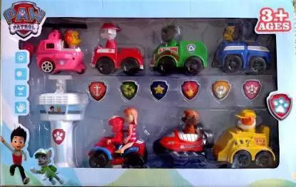 Paw Patrol Dogs Racer Pups Figure Set of 8 Pieces (Multicolor)  | NE18668-45