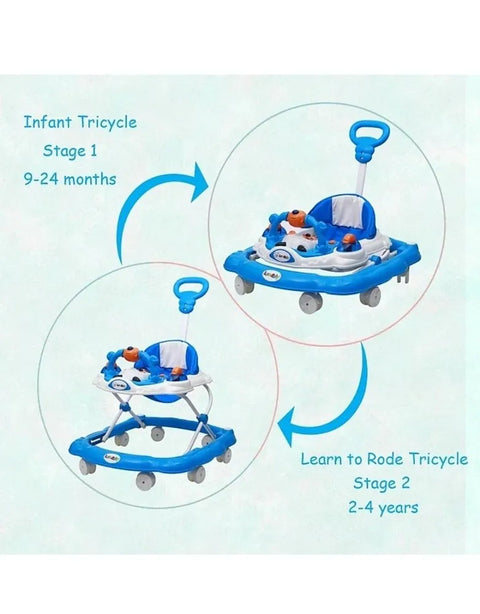 Ultra Soft Seat Baby Activity Walker with Wheel, Adjustable Height and Musical Tray and Toys