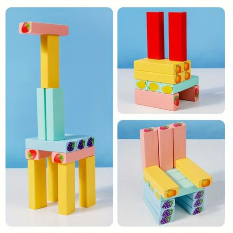 Wooden Fruits Jenga Stacking Blocks | 2181-11