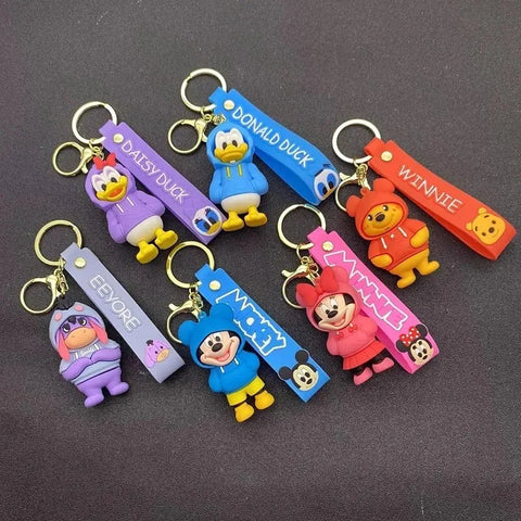 Keychain Mickey Mouse Minnie Duck Keyring key chain car PVC  | GBR-770