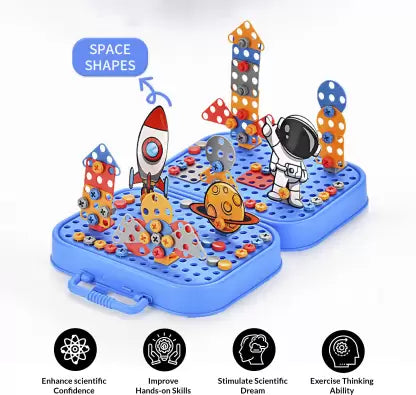 Creative toy kids DIY space screw puzzle game box disassembly and assembly  (Multicolor) | NE3169-2