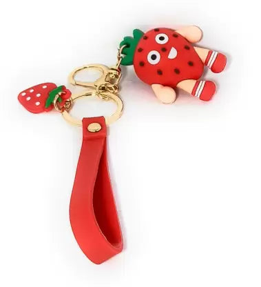 Strawberry Fruit Figure with Strap Key Chain | GBR-550