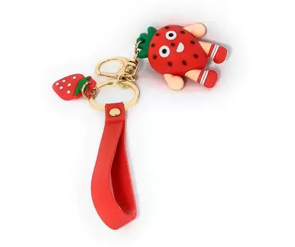 Strawberry Fruit Figure with Strap Key Chain | GBR-550