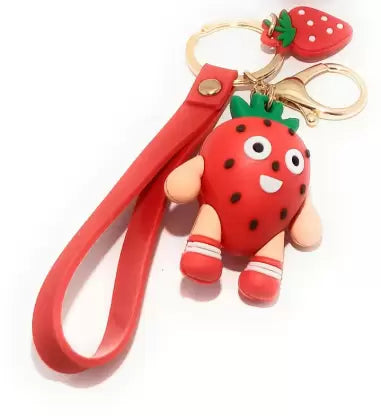 Strawberry Fruit Figure with Strap Key Chain | GBR-550