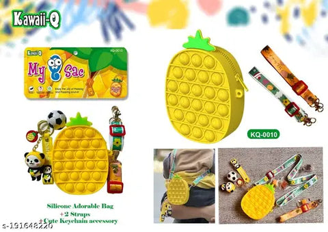 Adorable Bag with 2 Straps and Cute Keychain Accessories Pop Case | KQ-0010
