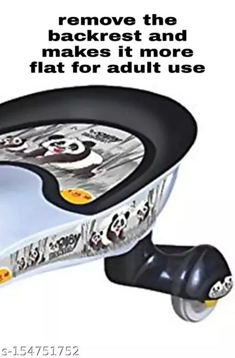 Panda With Back Rest Swing Car For Kids | With Light And Music