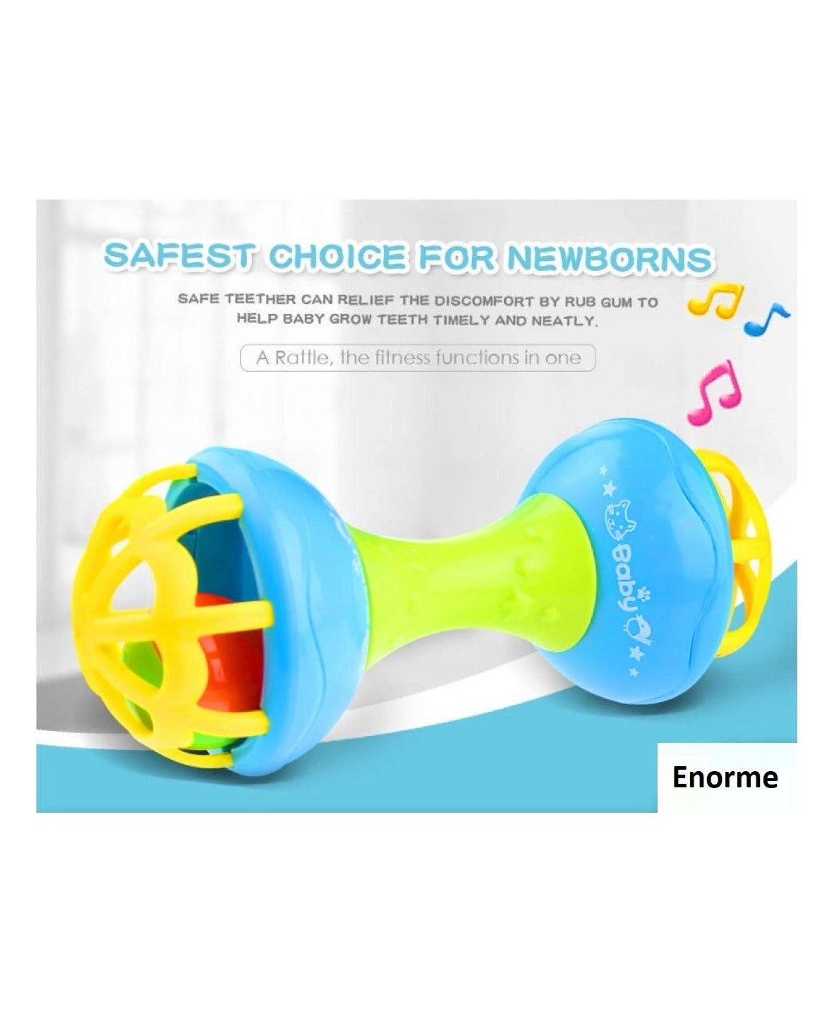 Teether Rattle Ball Dumbbell Rattle Teether Bell Toy | LOBR BABY RATTLE & BALL SET– KidsROAR