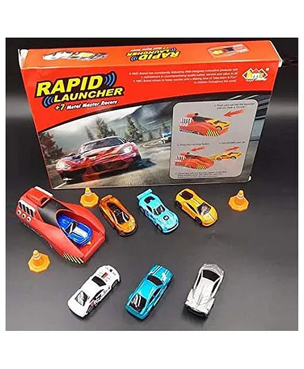 Rapid high Speed Launcher Along with 7 Die cast Metal Car and Stoppers