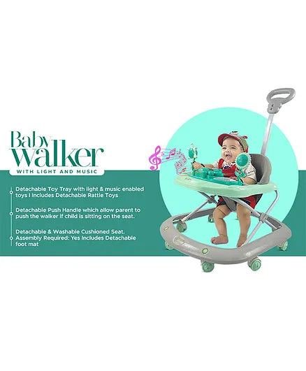 Butterfly Baby Foldable Walker with Rattles Music Parent Handle Rod | WALKER BUTTERFLY DLX