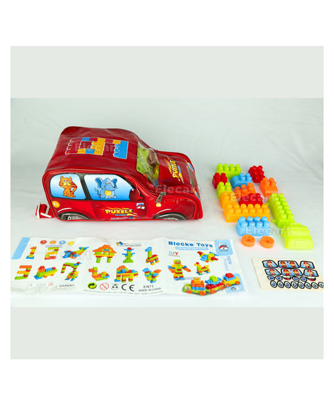 Car Puzzle Bag - 100 Piece | s LO555-3	100PCS CAR BAG BLOCKS