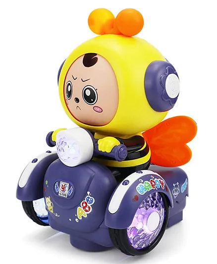 Face Changing Cartoon Bee Car with Light Music Bump & Go Rotation Toy  | FACE OFF CARTOON BEE