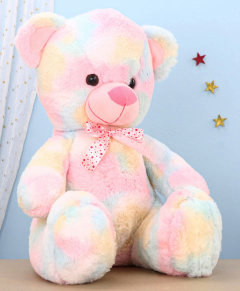 Happy Teddy Bear With A Bow Multicolour - Height 40 cm | JOY BEAR 30 CM | LOJOYBE30