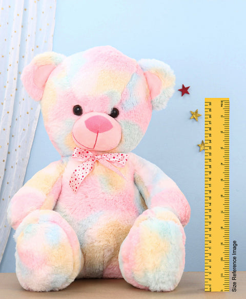 Happy Teddy Bear With A Bow Multicolour - Height 40 cm | JOY BEAR 30 CM | LOJOYBE30