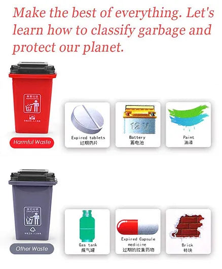 Garbage Classification Trash Sorting Puzzle Game with Trash Can - Multicolour