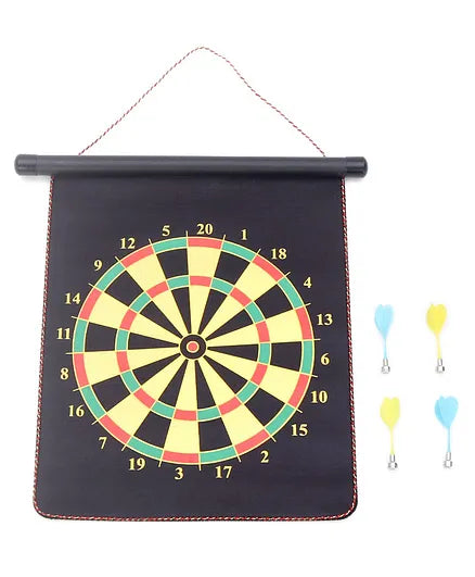 Magnetic Double Sided Roll Up Dart Board Game with 4 Darts | 17INCH DART GAME