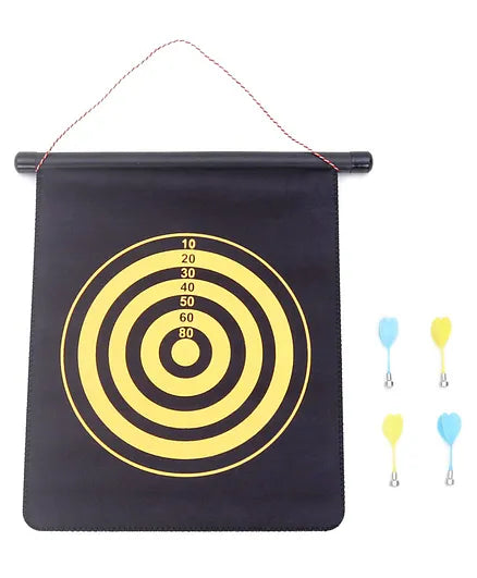 Magnetic Double Sided Roll Up Dart Board Game with 4 Darts | 17INCH DART GAME