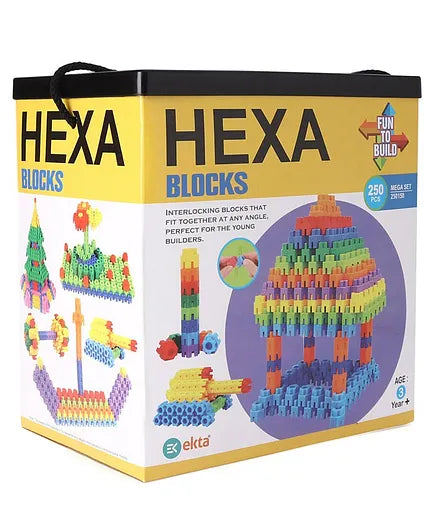 Hexa Mega Set Building Blocks Multicolor  | INT421 HEXA BLOCKS MEGA SET 250P EK-015