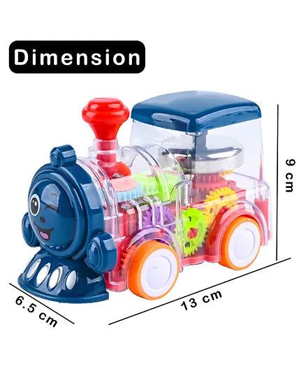 Transparent Gear Train Engine Toy Cute Gear Train Inertia with Bell Sound Effect and Lights  | GEAR TRAIN ENGINE