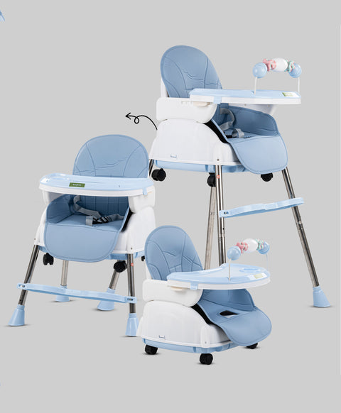 4 in 1 Convertible Feeding High Chair Cum Booster seat With Adjustable Height & Footrest