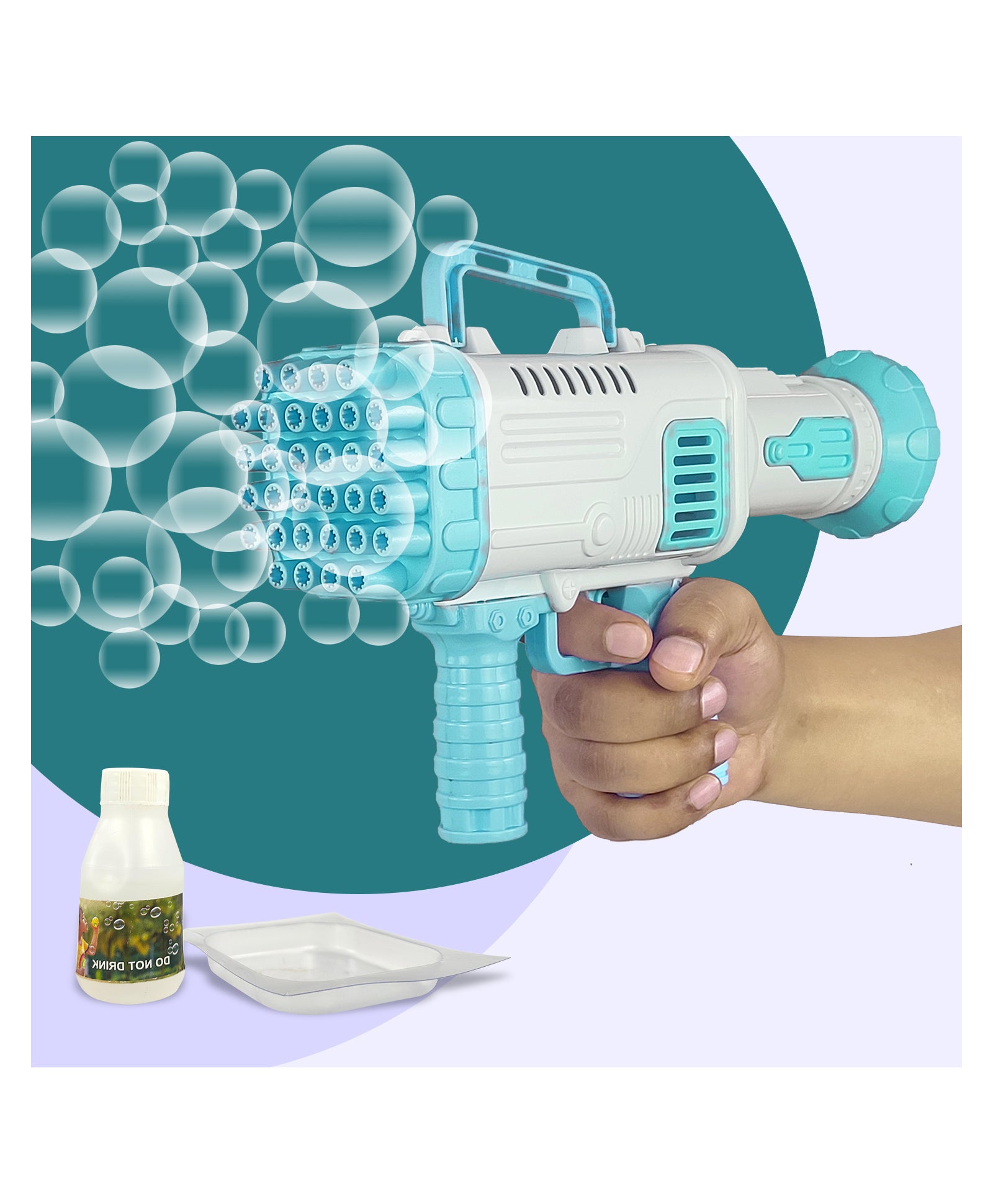 Bubble Gatling Gun with Solution 32 Hole Electric Bubble Gun LOB32BG