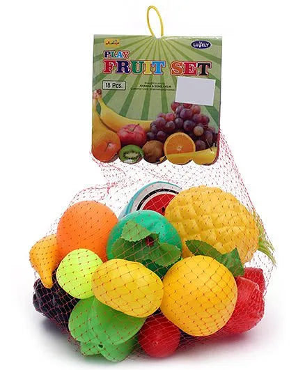 Luvely Play Fruit Set Of 18 Pieces - Multi ColourLOMD633 || PLASTIC FRUIT SET