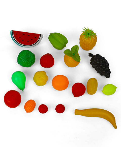 Luvely Play Fruit Set Of 18 Pieces - Multi ColourLOMD633 || PLASTIC FRUIT SET