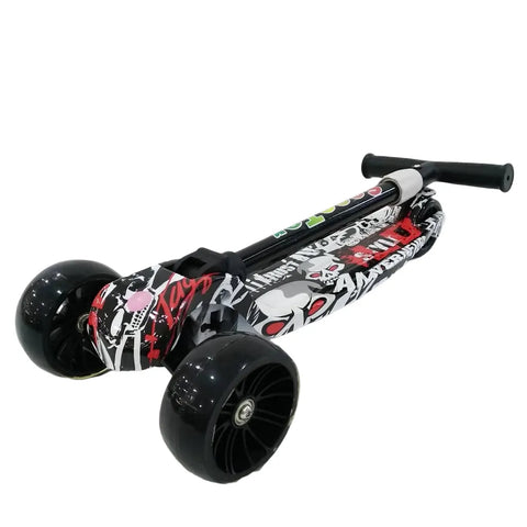 Graffiti Design Kids Kick Skate Scooter | Wheel Lights | Adjustable | Gravity Steering BBF SCOOTER