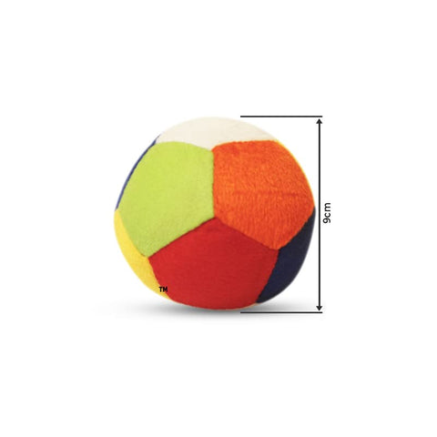Plush Soft Ball with Rattle Sound for Toddler Kids Toys (B) Multicolor |  INT299	RATTLE BALL NO 1 SOFT 9CM
