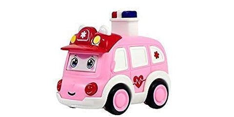 Kid New Play Set Plastic Ambulance Car Friction Powered Press and Go Vehicle Toy for Kids (Mini Amulance) (Pack 1) | LO901-1 PRESS & GO CARTOON CAR