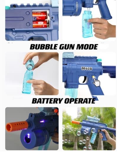 3 in 1 Toy Gun for Soft Bullet with Bubble Maker Gun Toy & Light Music  | LO668-13IN1