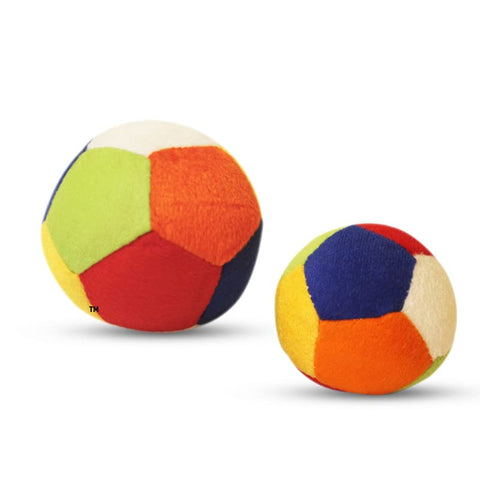 Plush Soft Ball with Rattle Sound for Toddler Kids Toys (B) Multicolor |  INT299	RATTLE BALL NO 1 SOFT 9CM