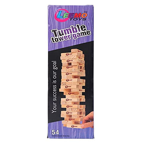 Tumble Tower Classic, 54 Hardwood Tiles, Original Stacking Game, Family Games |  LEEMO TUMBLE TOWER GAME 48 PCS