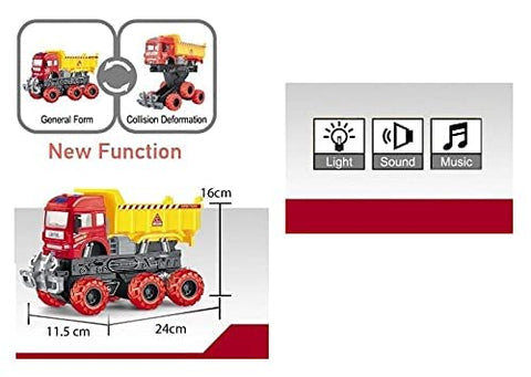 Pull Back Friction Powered Crane Toys for Kids - Crane Truck Toys with Light & Sound, Toy for Kids | LOHMC6125 F/R 6*6