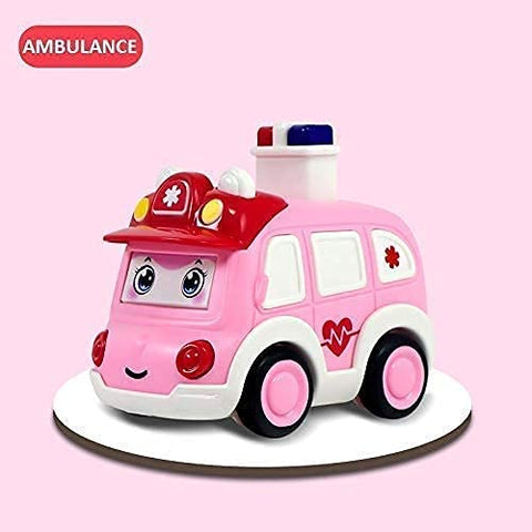 Kid New Play Set Plastic Ambulance Car Friction Powered Press and Go Vehicle Toy for Kids (Mini Amulance) (Pack 1) | LO901-1 PRESS & GO CARTOON CAR