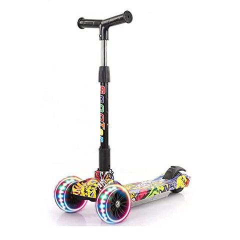 Graffiti Design Kids Kick Skate Scooter | Wheel Lights | Adjustable | Gravity Steering
