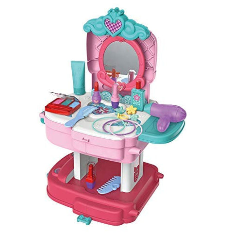 Pretend Play Makeup Toy Beauty Salon Set for Girls Kids | LO8255P	BEAUTY SET SCHOOL BAG