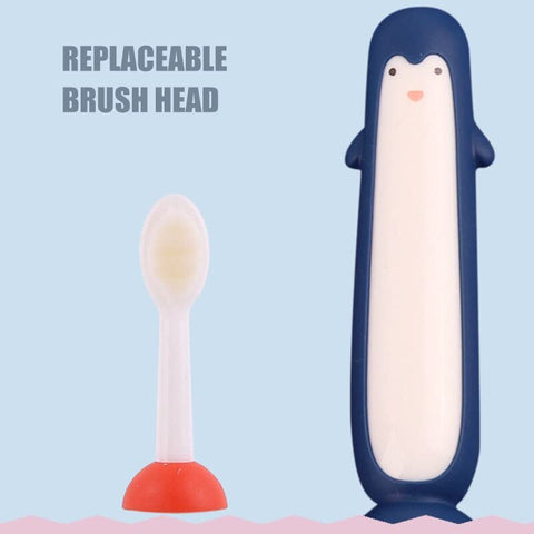 Kids Manual Toothbrush For 2+ Years, 1Pcs , With Extra Soft Bristles and Anti Choking Shield - Multicolor | KIDS TOOTHBRUSH PENGWHEEL