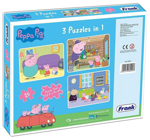 Peppa Pig 3 In 1 Floor Puzzles 26 Pieces | INT340 60406 PEPPA PIG 3 IN 1 26P