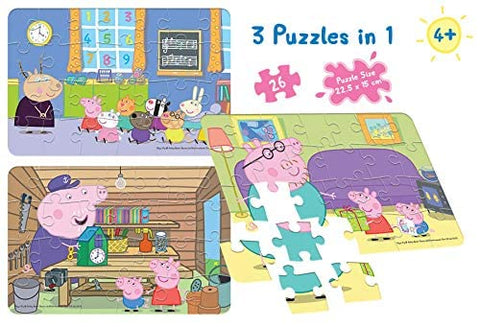 Peppa Pig 3 In 1 Floor Puzzles 26 Pieces | INT340 60406 PEPPA PIG 3 IN 1 26P