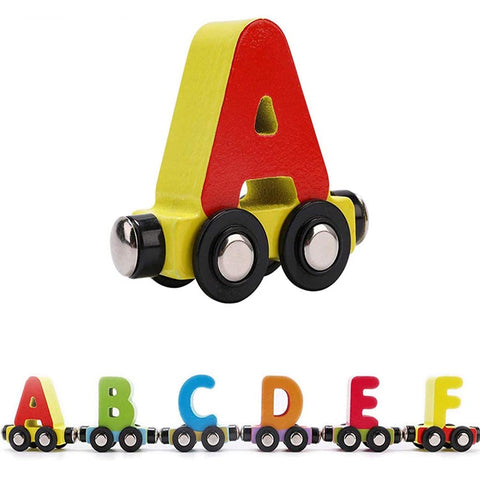 Wooden Magnetic Alphabet Number Train Toy | ABCD MAG WOODEN