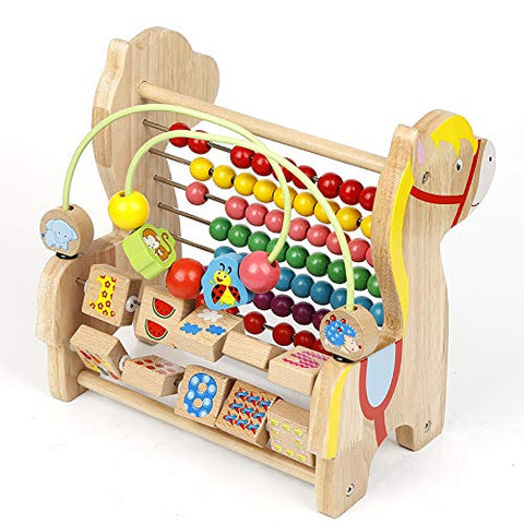 Wooden Colorful Trojan Horse Educational Learning Toy Set, Multicolour | WT-173	 TROJAN HORSE ROUND