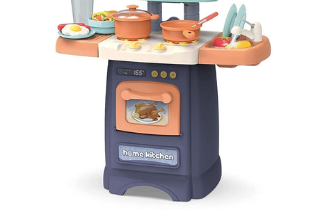 Kitchen Playset, with Realistic Lights & Sounds, Play Sink with Running Water,Dessert Shelf Toy & Kitchen Accessories Set for 4 Year Old Girls | LO889-175 KITCHEN SET