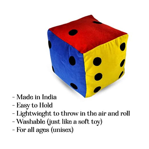 Funky Jumbo Plush Toy Dice Cube (8 Inch) | INT427	TS-061 6 IN 1 DICE WITH RATTLE