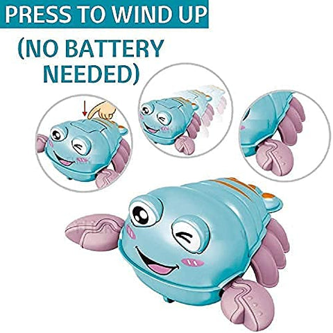 Plastic Crawling Crab & Cray Fish Friction Powered Press & Go Toys for Babies, Cute Cartoon Crawling Vehicle for Kids  || LOHY758/759 PRESS&GO CRAYFISH & CRAB | 1PC ASSORTED