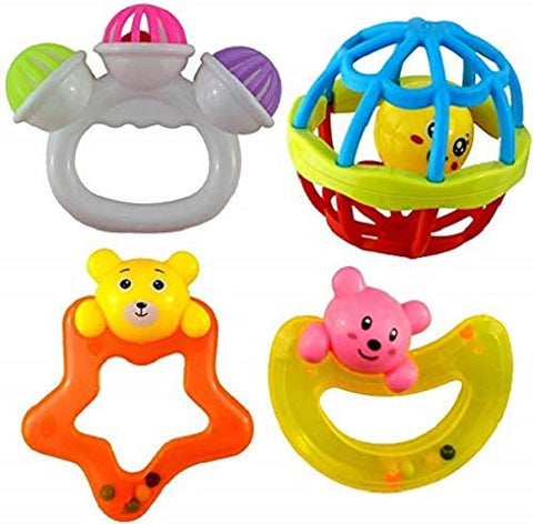 8pc colourful plastic non toxic teether and rattle