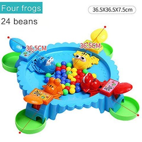Hungry Frog Eating Beans Games Family Party Parent-Child Interactive Game Toy- of Quick Reflexes -4 Player Classic Board Games Fun, -Frog Toy for Kids 3 Years,Multicolor | LO881-21 HLIN-GRY FROG GAME