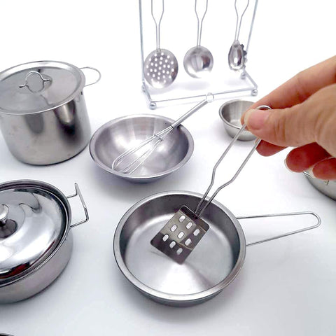 22 pcs Mini Stainless Steel Utensils Non Toxic Indian Kitchen Set | LO401ST