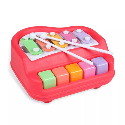 2 in 1 Musical Xylophone and Mini Piano for Kids - Educational Musical Instruments Toy Set for Babies, Non-Battery- Assorted Color (Small) | LO1503 XYHLOPHONE